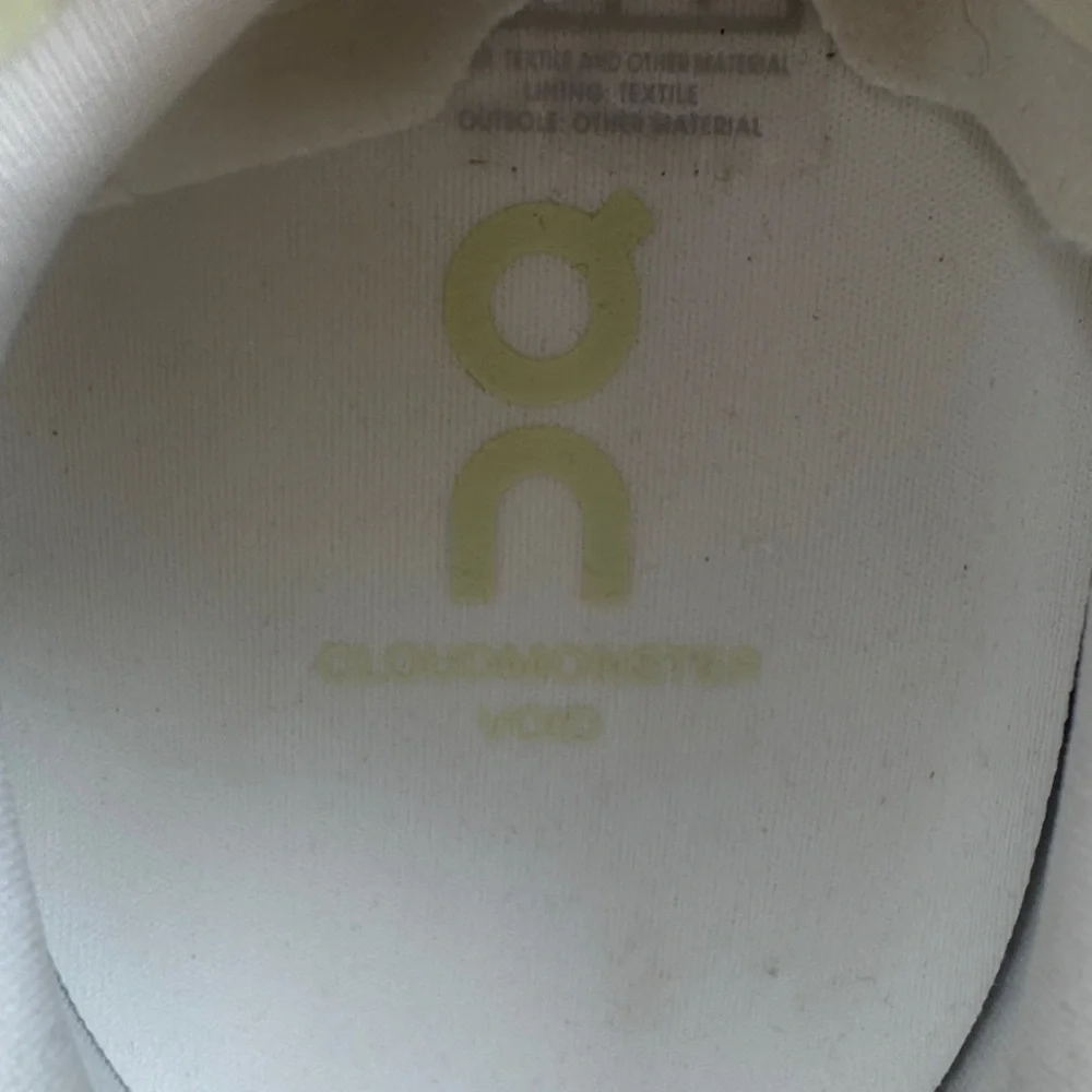 On Running Cloudmonster Women's Light Yellow Mesh Sneakers size 9.5